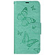 Avizar Étui pour Samsung A35 5G Portefeuille Papillon avec Dragonne Turquoise Revêtement en simili cuir avec motif offrant une touche unique et élégante au téléphone