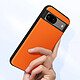 Avis Avizar Coque pour Google Pixel 8A Bi-matière Aspect Cuir Cowhide Cover Orange