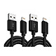Evetane Lot de 2 câbles USB Lightning en nylon 2 m - Noir Lot de 2 câbles USB Lightning en nylon 2 m - Noir