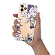 LaCoqueFrançaise Coque iPhone 11 Pro Max 360 intégrale transparente Motif Pivoines Violettes Tendance pas cher