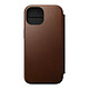 Nomad Folio Modern Cuir pour iPhone 15 Marron - Folio compatible MagSafe en cuir