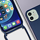 Avizar Coque Cordon pour iPhone 12 et 12 Pro Semi-rigide Lanière Tour du Cou 80cm  bleu pas cher