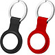 PURO Pack de 2 Porte-clés avec Mousqueton pour AirTag Noir / Rouge Design simple et élégant