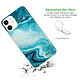 Avis Evetane Coque iPhone 12 mini silicone transparente Motif Bleu Nacré Marbre ultra resistant