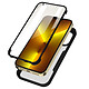 Avizar Coque iPhone 13 Pro Dos Plexiglas Avant Polymère Coins Renforcés Contour Noir - Une Coque intégrale pour Apple iPhone 13 Pro Antichoc avec un dos rigide transparent et contour Silicone noir