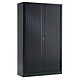 VINCO Armoire Monobloc H160xL 80xP43 cm 3T Noir (9005) Rideaux Noir Armoire de bureau à rideau
