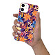 LaCoqueFrançaise Coque iPhone 12 mini 360 intégrale transparente Motif Fleurs violettes et oranges Tendance pas cher