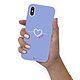 LaCoqueFrançaise Coque iPhone X/Xs Silicone Liquide Douce lilas Coeur Blanc Amour pas cher