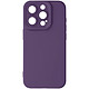 Avizar Coque pour iPhone 15 Pro Silicone Mat Protection Caméra Violet Foncé - Couleur sobre élégante offrant une élégance raffinée à votre smartphone