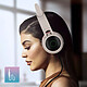 Casque Audio Bluetooth Design Oreilles Chat Animation lumineuse 12h - beige pas cher