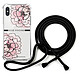 LaCoqueFrançaise Coque cordon iPhone X/Xs noir Dessin Rose Pivoine Coque cordon iPhone X/Xs noir Dessin Rose Pivoine
