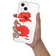 Evetane Coque iPhone 13 Mini silicone transparente Motif Coquelicot ultra resistant pas cher