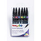 PENTEL Pochette de 6 Feutres pinceau Brush Sign Noir, Rouge, Bleu, Vert, Violet, Jaune Crayon feutre