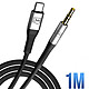3mk Câble USB C vers Jack 3.5mm Aluminium Robuste Son Haute Fidélité 1m Noir pas cher