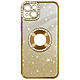 Avizar Coque Glitter pour iPhone 14 Plus Orné de Diamant Silicone Souple Or Coque Dorée en Silicone, iPhone 14 Plus