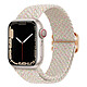 Avizar Bracelet pour Apple Watch 49mm et 45mm et 44mm et 42mm Nylon Tressé Beige à Motif Multicolore Bracelet de montre Blanc Chiné