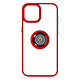 Avizar Coque pour iPhone 15 Bi-matière Bague Métallique Support Vidéo  Rouge Coque anneau contour rouge, de la série Ringrip, conçue spécialement pour votre iPhone 15
