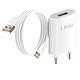LinQ Chargeur Secteur USB 1A avec Câble USB vers Lightning Longueur 1.2m Blanc Pack de charge complet spécialement conçu pour les iPhone ou AirPods