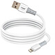 LinQ Câble USB vers Lightning Recharge Rapide 3A pour iPhone et iPad 1.2m Blanc Câble USB vers Lightning haute performance avec une intensité de 3A, idéal pour les iPhone plus gourmands en énergie