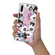 LaCoqueFrançaise Coque Samsung Galaxy A70 anti-choc souple angles renforcés transparente Motif Fleurs parme pas cher