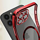 Avizar Coque MagSafe pour iPhone 13 Pro Silicone Protection Caméra  Contour Chromé Rouge pas cher
