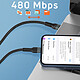 LinQ Câble USB-C vers Lightning Power Delivery 27W Charge Rapide Longueur 1,2m  Noir pas cher