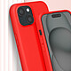 Avizar Coque Cordon pour iPhone 15 Plus Semi-Rigide Lanière Tour du Cou 80cm  Rouge pas cher