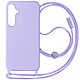 Avizar Coque Cordon Semi-Rigide pour Samsung Galaxy S23 FE Violet Clair - Intègre une lanière en nylon tressé pour transporter facilement votre smartphone