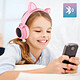 Avis Avizar Casque Audio Bluetooth Design Oreilles Chat pour Smartphone/Tablette Rose