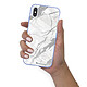 LaCoqueFrançaise Coque iPhone X/Xs Silicone Liquide Douce lilas Marbre gris pas cher