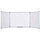 BI-OFFICE Tableau Blanc Laqué Triptyque Maya Dim L240 x H90 cm (Ouvert) 5 Surfaces Tableau blanc