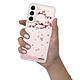 Evetane Coque Samsung Galaxy S22 5G 360 intégrale transparente Motif Chute De Fleurs Tendance pas cher