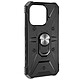 Avizar Coque Bague pour iPhone 15 Pro Bumper Antichoc  Noir Coque bi-matière noir, série ArmoRing Bump, réalisée spécialement pour votre iPhone 15 Pro