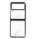 Forcell Coque pour Samsung Z Flip 4 Rigide Dos Transparent Bord Noir Chromé Coque de protection sur-mesure et dédiée pour le Samsung Galaxy Z Flip 4