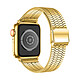 Avizar Bracelet pour Apple Watch 49mm 45mm 44mm 42mm Maillons Carré Acier Inoxydable Or Bracelet de montre Dorée