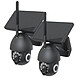 DAEWOO Pack 2 caméras W508MG Pack 2 caméras W508MG extérieure rotative 3MP avec panneau solaire, contrôle à distance, visionnage en direct, notifications d'alerte, détection de mouvement