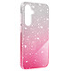 Avizar Coque pour Samsung Galaxy S23 FE Paillette Silicone Semi rigide Fine Blanc / Rose Coque à paillette Argent et Rose de la collection Glitter Case, conçue pour habiller votre Samsung Galaxy S23 FE de manière glamour