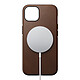 Nomad Modern Compatible avec le MagSafe pour iPhone 13 Marron-MARRON Coque en cuir pour iPhone 13