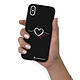 LaCoqueFrançaise Coque iPhone X/Xs Silicone Liquide Douce noir Coeur Blanc Amour pas cher