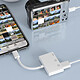 Avizar Adaptateur iPhone / iPad Lightning vers 2 USB et Lightning Charge Compact Blanc pas cher
