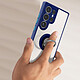 Avis Avizar Coque pour Samsung Galaxy S23 Ultra Bi-matière Bague Métallique Support Vidéo  Bleu
