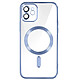 Avizar Coque MagSafe pour iPhone 12 Silicone Protection Caméra  Contour Chromé Bleu Clair - Coque MagSafe conçue spécifiquement pour votre Apple iPhone 12