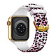 Avizar Bracelet pour Apple Watch 41 / 40 / 38 mm Silicone à Motif Léopard Rose - Un bracelet en silicone conçu pour Apple Watch Series 8 et 7 41mm / Series SE 2022, SE, 6, 5, et 4 40mm / Series 3, 2 et 1 38mm