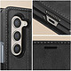 Avizar Coque Clapet pour Samsung Z Fold 5 Portefeuille Anti RFID Série Vintage noir pas cher