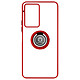 Avizar Coque pour Vivo Y76 5G Bi-matière Bague Métallique Support Vidéo  rouge - Coque de protection avec un anneau de maintien conçue spécialement pour votre Vivo Y76 5G