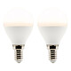 elexity - Lot de 2 ampoules LED Sphérique 5W E14 400lm 2700K elexity - Lot de 2 ampoules LED Sphérique 5W E14 400lm 2700K