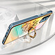 Avis Avizar Coque pour Samsung Galaxy A32 Bi-matière avec Bague de Maintien à Strass Effet Bijou Motif Plage ''Never Stop Dreaming'' Orange