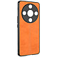 Avizar Coque pour Honor Magic 6 Lite 5G Bi-matière Aspect Cuir Cowhide Cover Orange Coque avec une texture en cuir donnant une touche de classe et de distinction