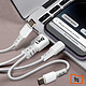 Avis LinQ Câble USB-A / USB-C vers USB-C et Lightning Power Delivery 60W 1,2 mètre  Noir