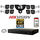 Hikvision Kit Vidéo Surveillance PRO IP (8 caméra) 8x caméras Tubes IP UHD 4K (12,5 ips) IR 30m 1x enregistreur NVR POE 8 canaux H265+ 1x disque dur spécial vidéosurveillance 3000 Go (15 jours) 8x câbles RJ45 de 20m 1x c